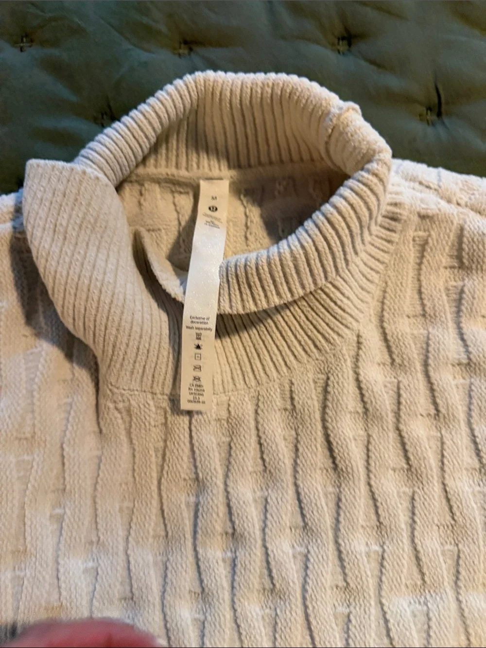 lululemon athletica Cream Cable-Knit Turtleneck Sweater/ Dress